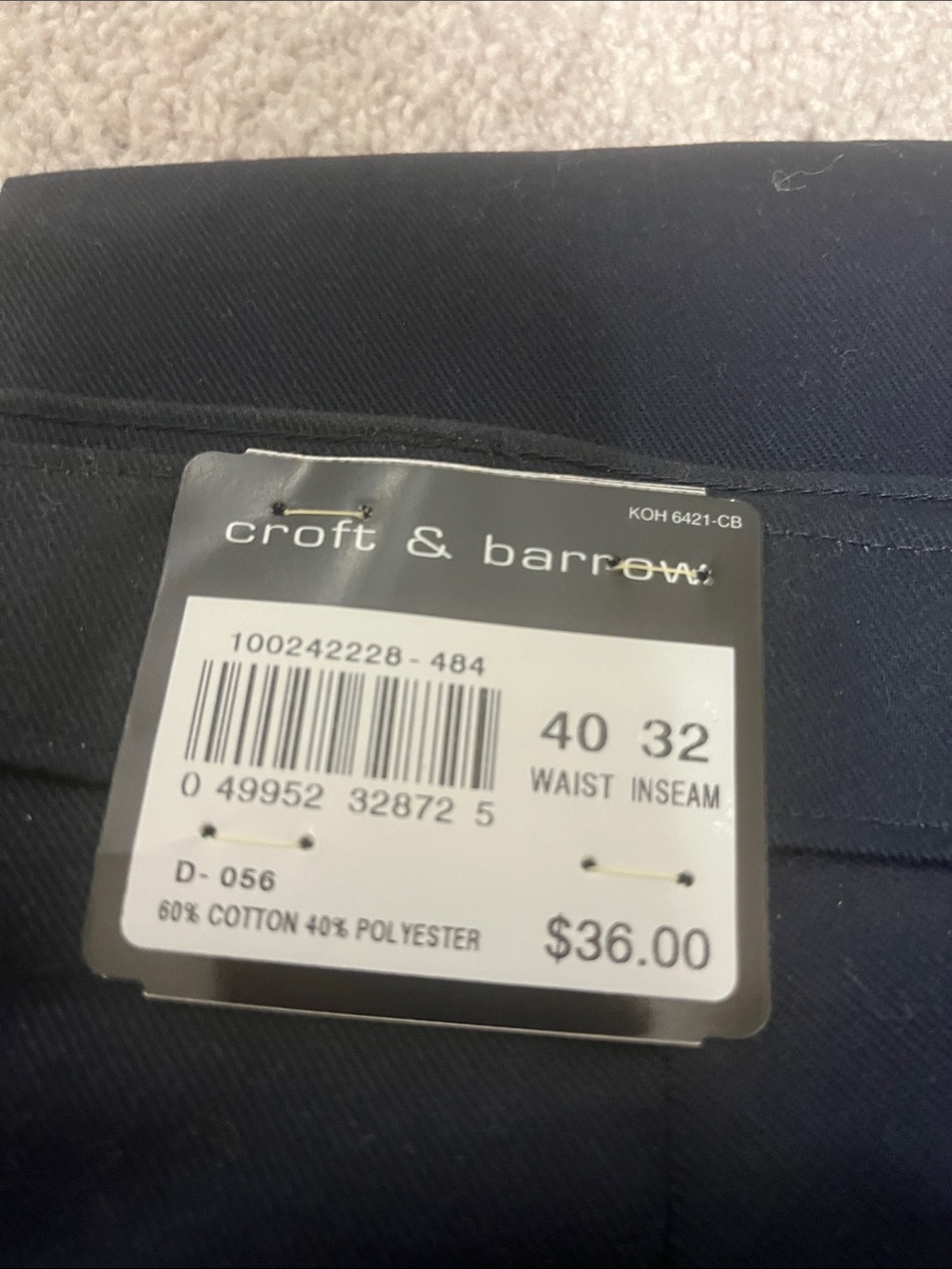 croft & barrow Navy Straight-Fit Chinos